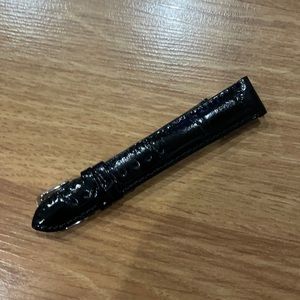 18mm Black leather watch band for Michele watch